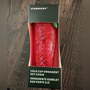 Starbucks Red Spiral Cold Cup Keychain/ornament 2024 collectible NIB
